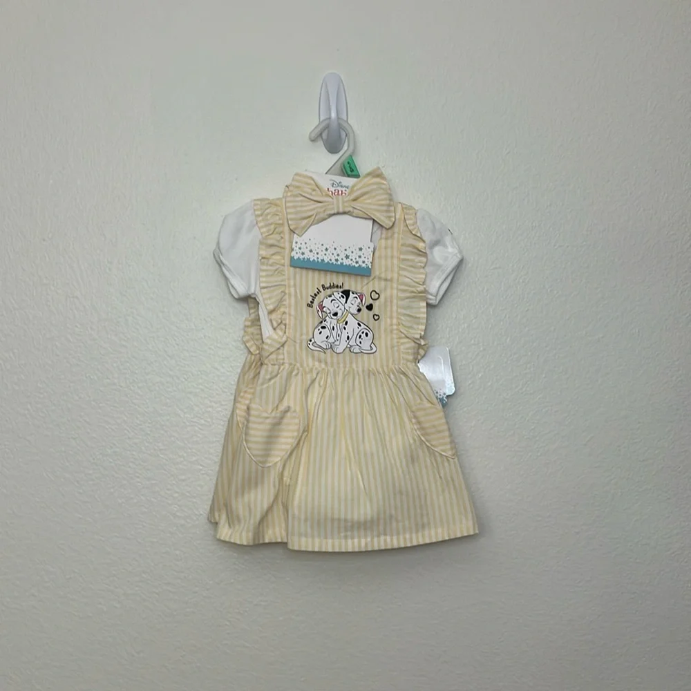 Disney Baby Pinafore Dresses 3pc set 101 Dalmatians